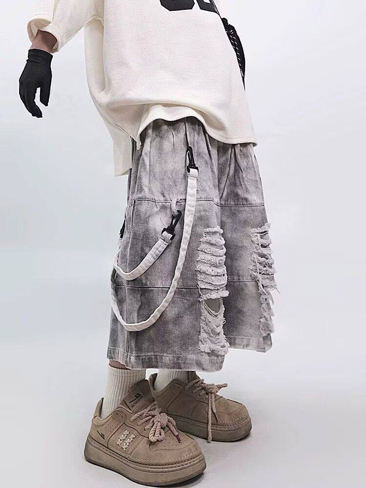 Retro Hip-hop Men's Ripped Jea - Men'S Fashion Overalls avis et prix