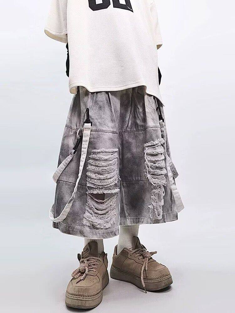 Retro Hip-hop Men's Ripped Jea - Men'S Fashion Overalls avis et prix